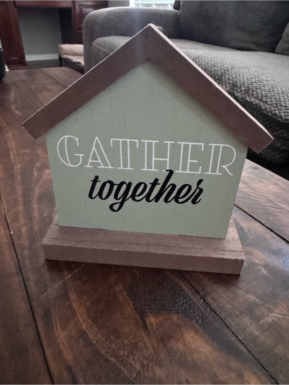 Target Gather Together Wooden House Sign - Sage Green and Brown